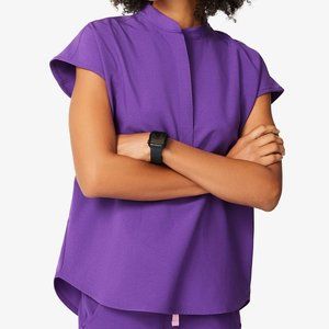 Ultra Violet Rafaela - Mandarin Collar Scrub Top
